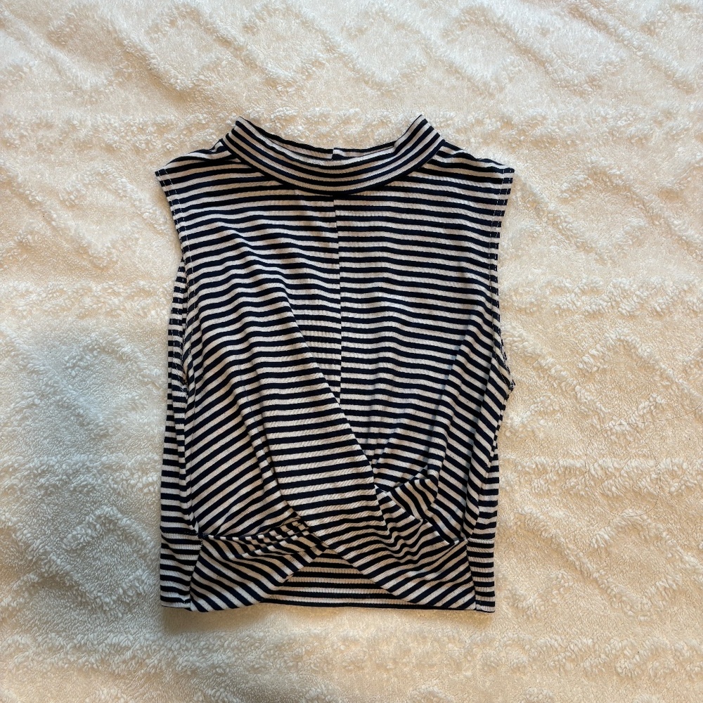 Navy and white top shop crop top